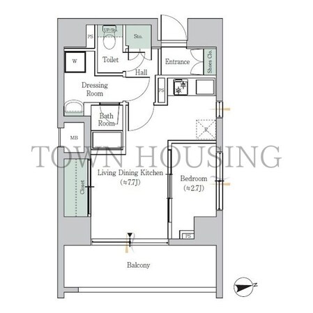 ＯＮＥ ＲＯＯＦ ＦＬＡＴ ＴＯＧＯＳＨＩの物件間取画像